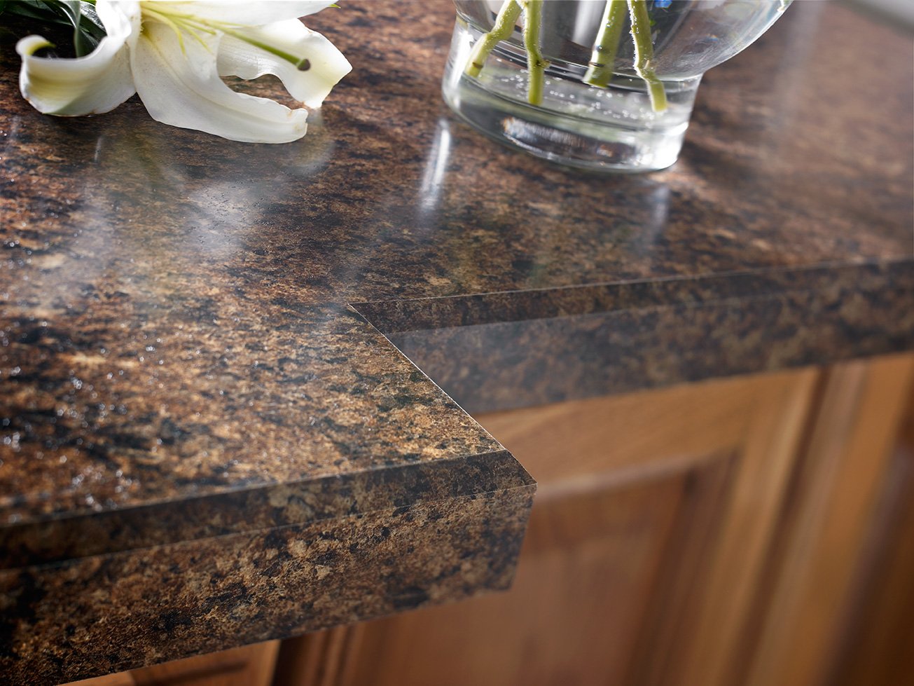 laminate countertop with a natural stone appearance