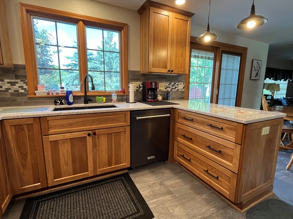 old-world charm, rustic kitchen with oak wood