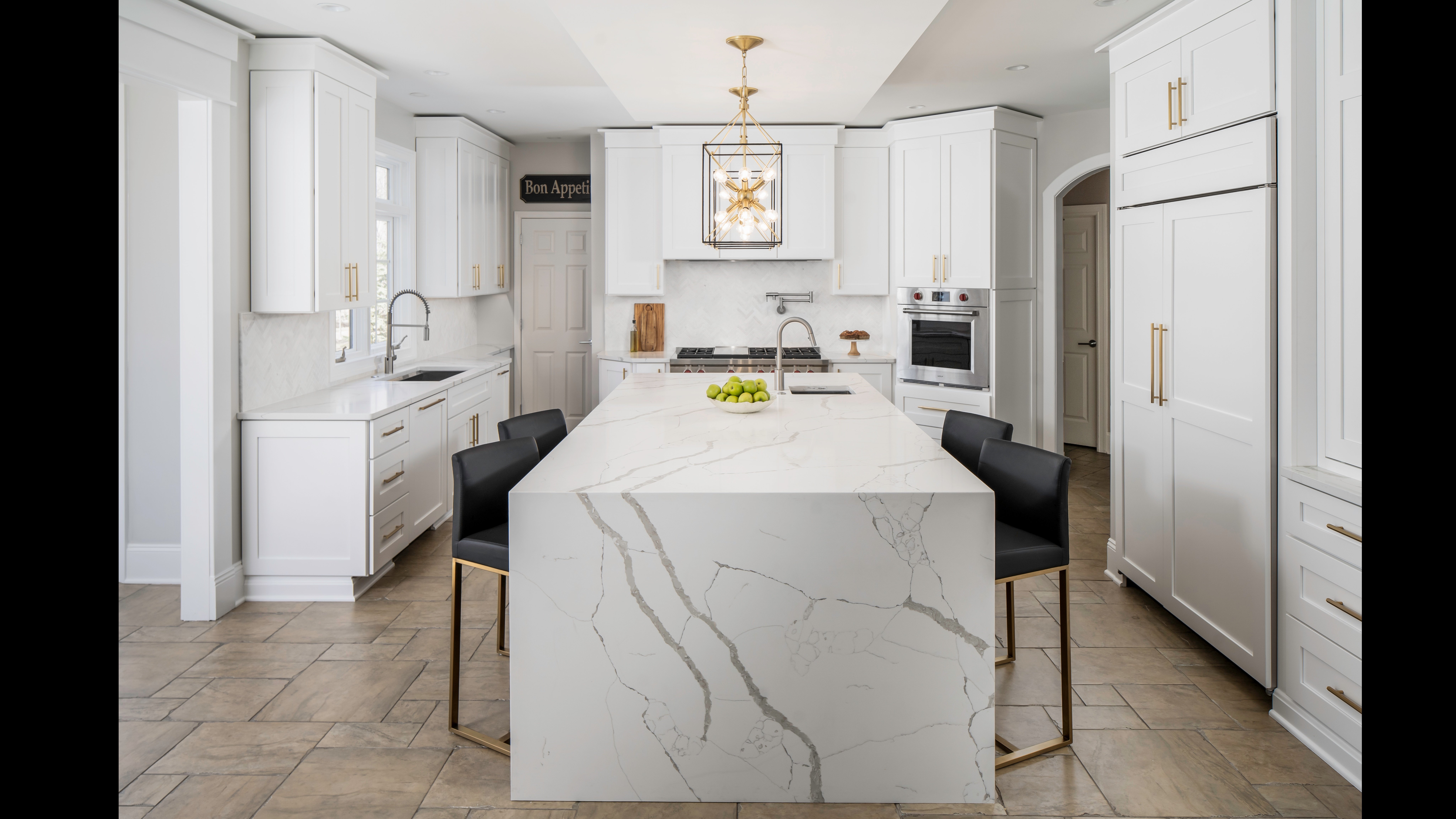 ultra modern, sleek white kitchen