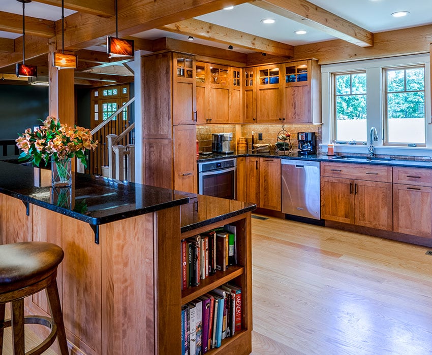 old-world charm, rustic kitchen with oak wood